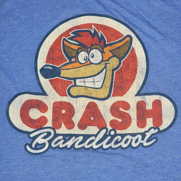 Crash Bandicoot Blue Unisex Tee - Size Large - Picture 2 of 4